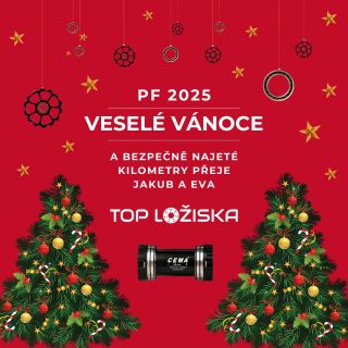 Krásné vánoce plné pohody a spoustu najetých kilometrů přejí Jakub a Eva, Top ložiska! #toploziska #vanoce #pf2025